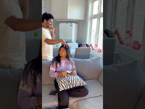 How I give massage 💆 to my husband V/S how he gives me🥲 #trendingshorts #shorts #thanukithu