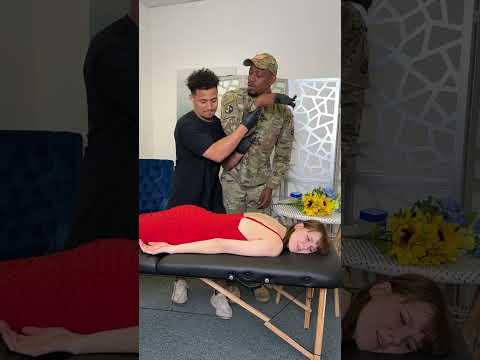 Military husband comes to massage parlor and surprises his wife #shorts