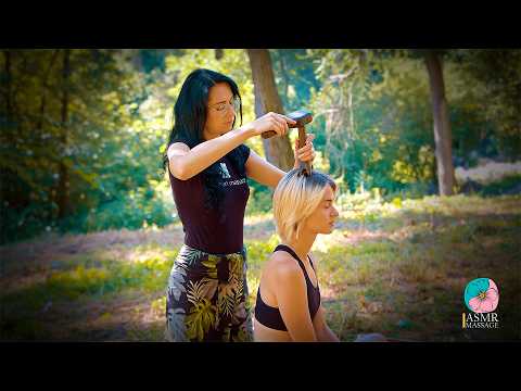 Uncommon ASMR Tok Sen (Wood Hammer) Outdoor Massage by Anna