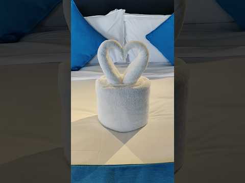 Romantic towel decoration ideas❤️ Towel art||origami#viralshort